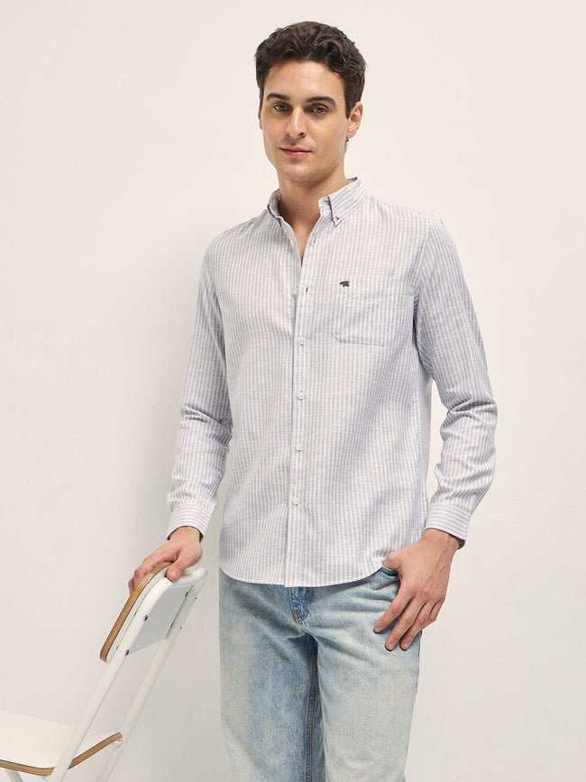 Men Grey Casual Shirt