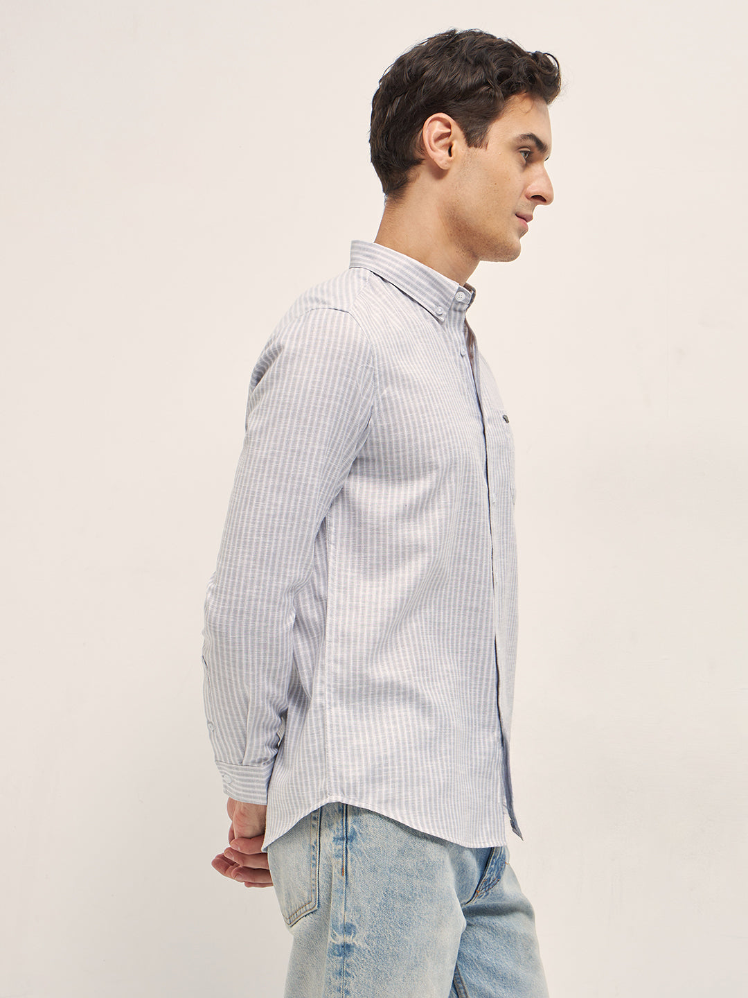 Men Grey Casual Shirt