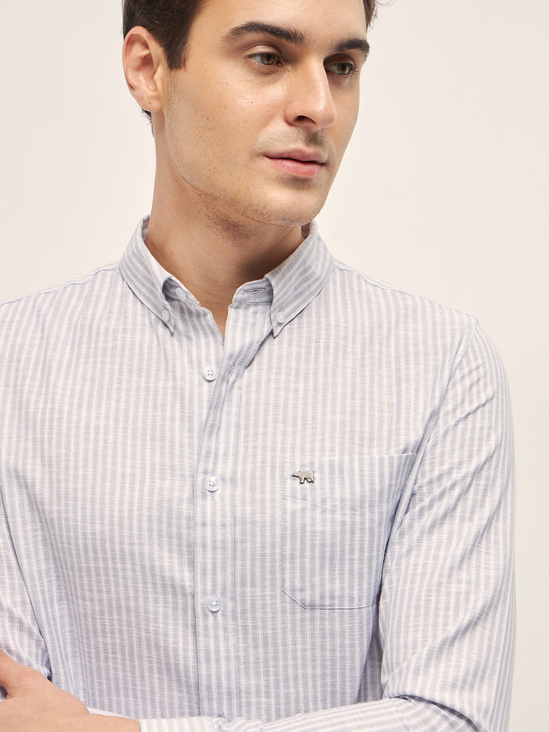 Men Grey Casual Shirt