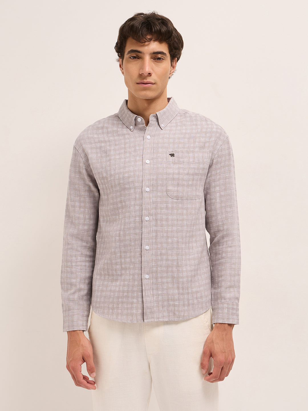 Men Woven Checked Casual Shirt