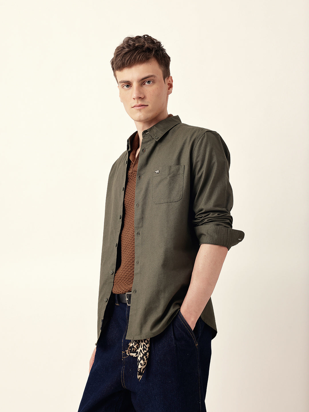 Men Modern Fit Casual Shirt