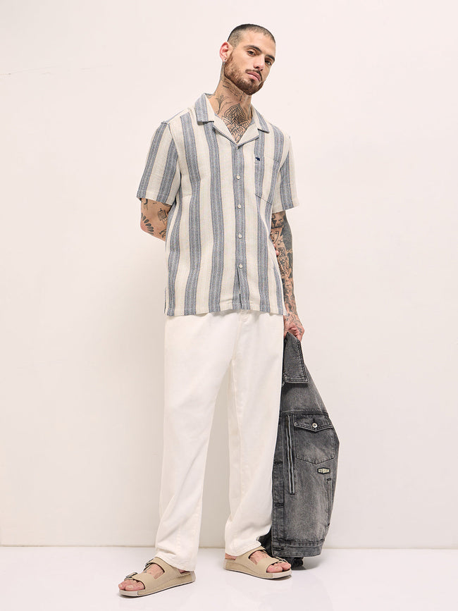 Men Striped Relaxed Fit Casual Shirt
