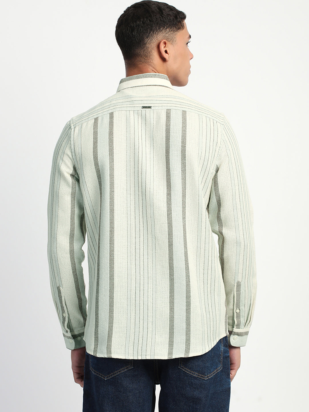 Men Stripe Slim Fit Casual Shirt