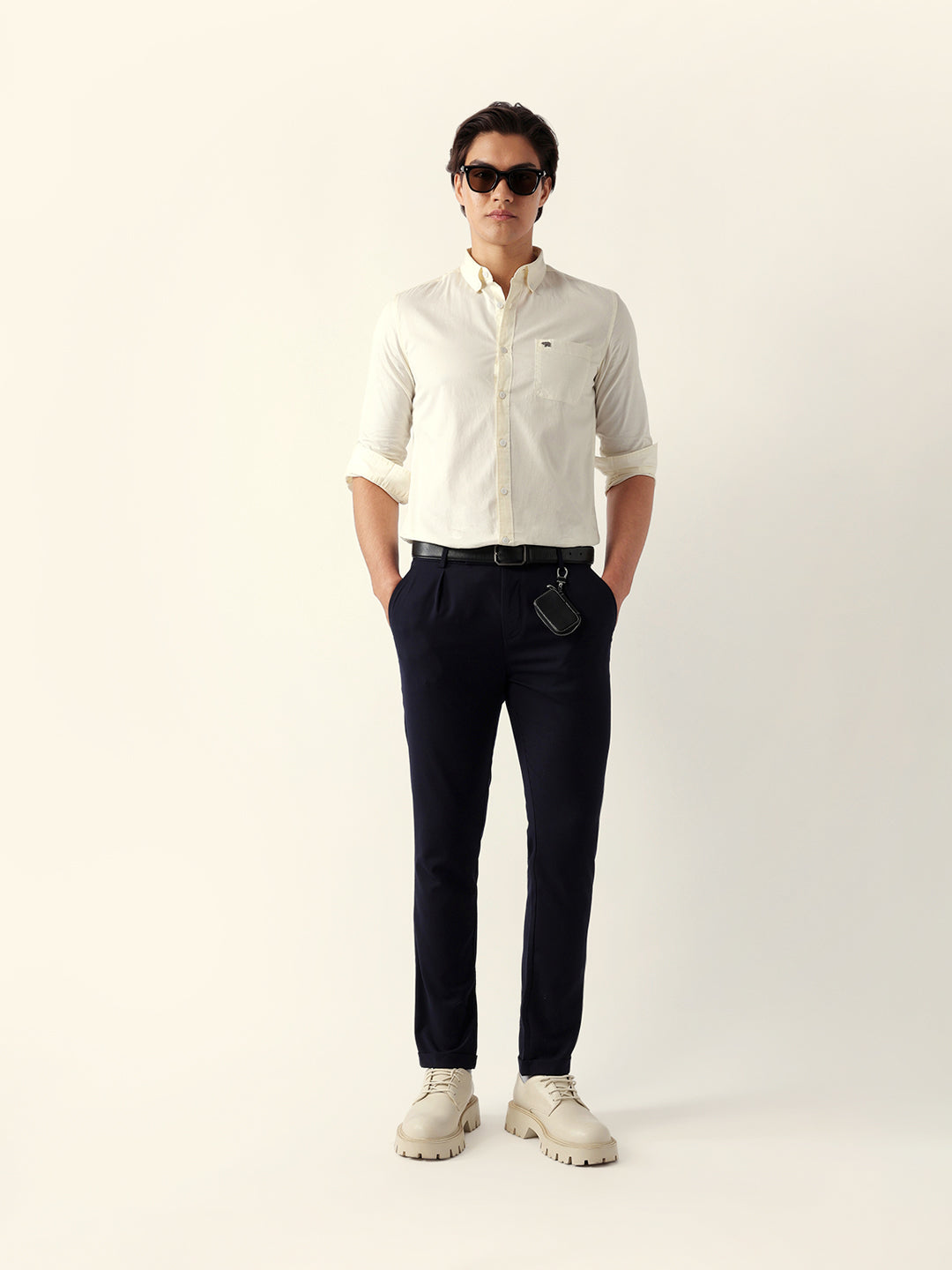 Men Cream Casual Shirt