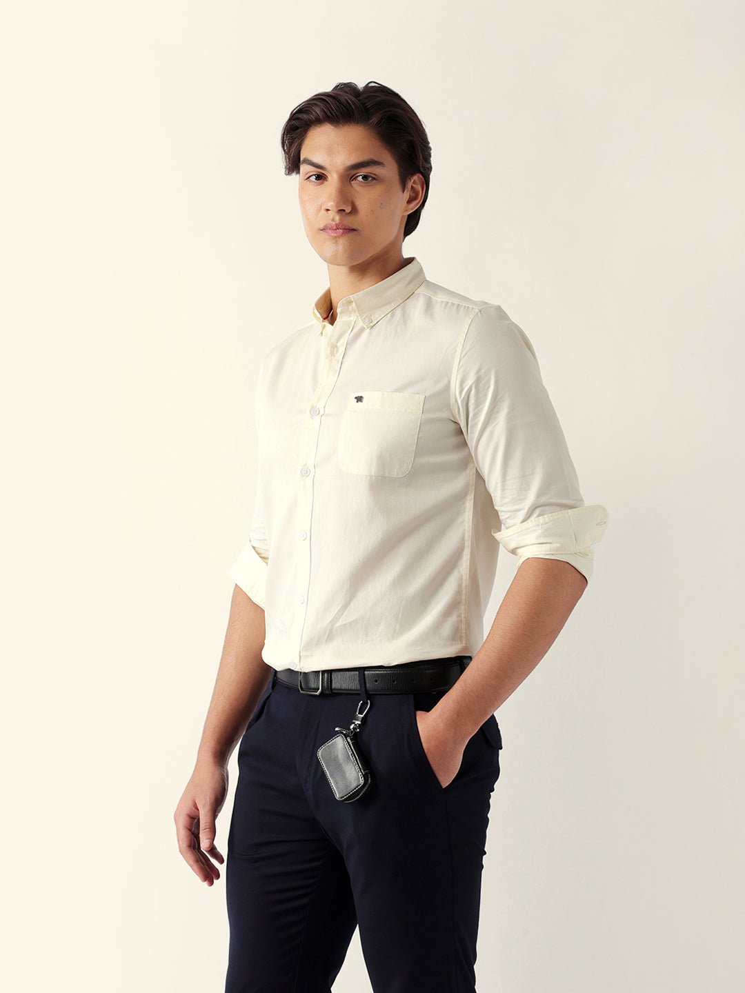 Men Cream Casual Shirt