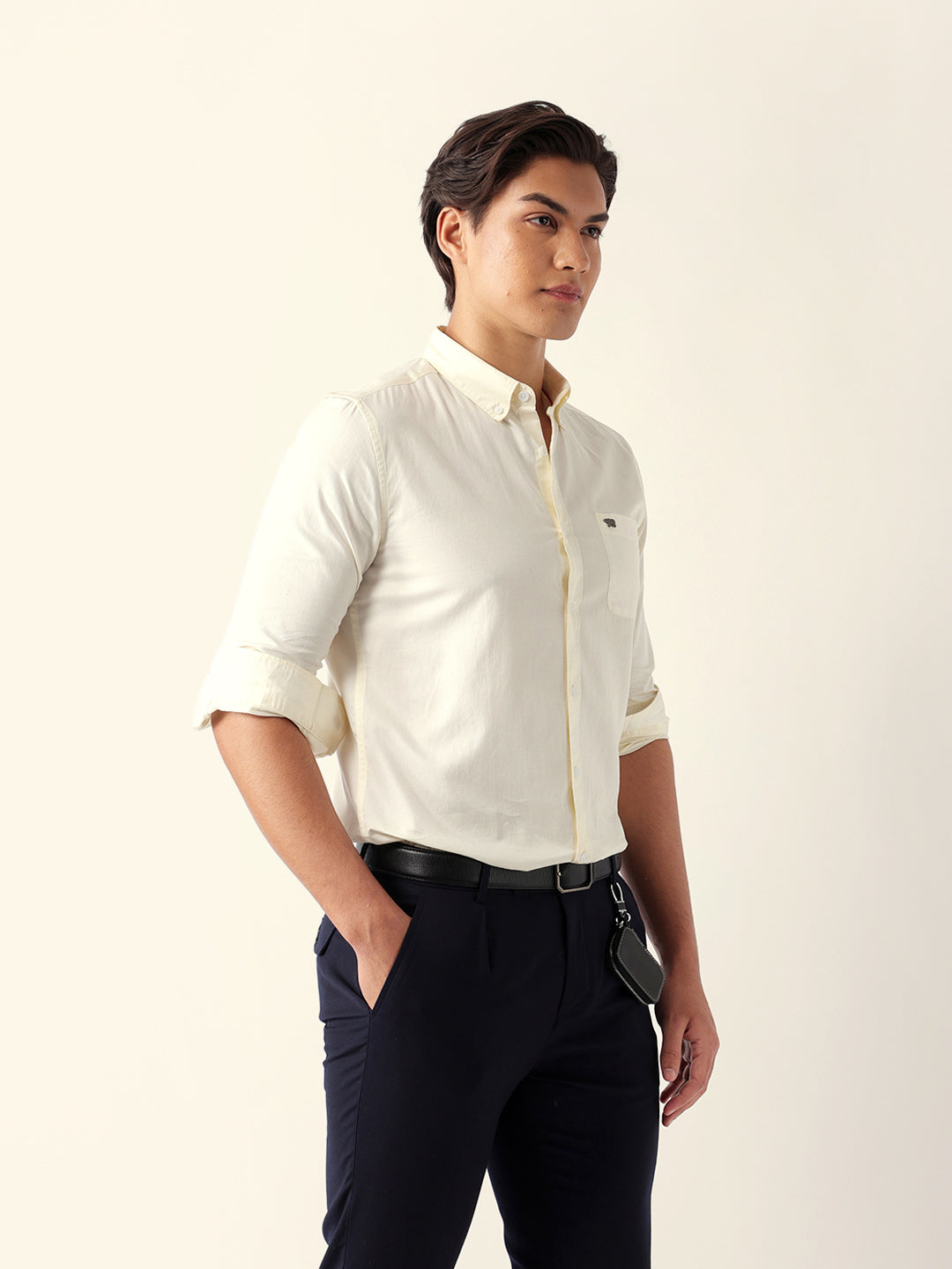 Men Cream Casual Shirt