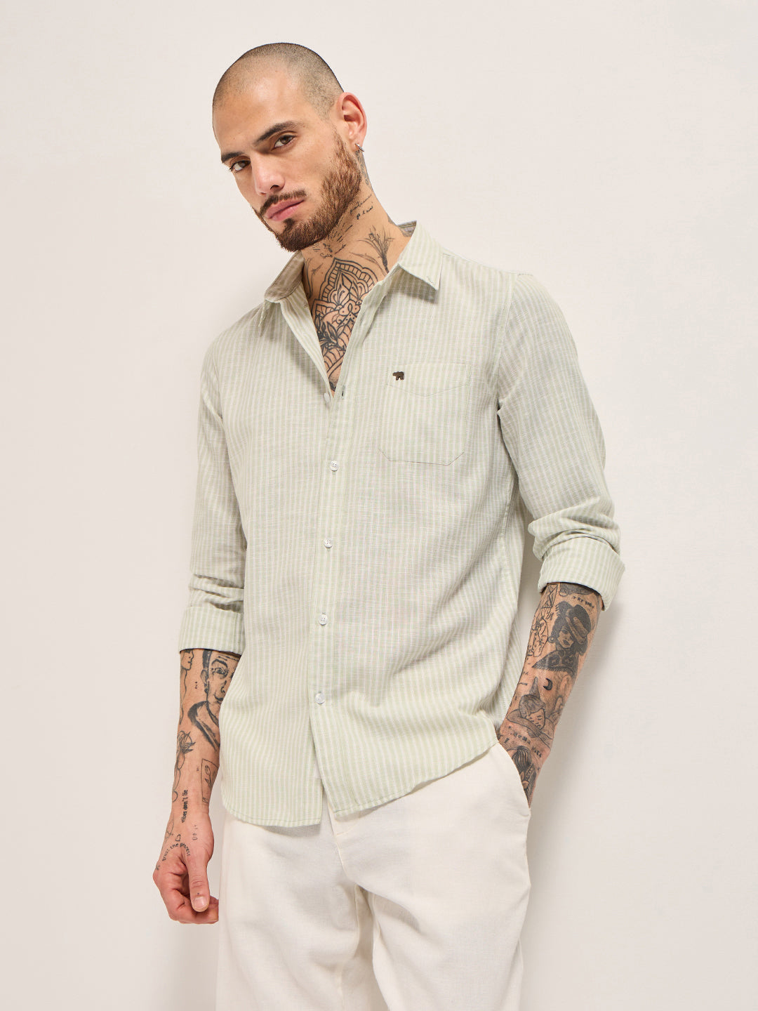Men Green Casual Shirt
