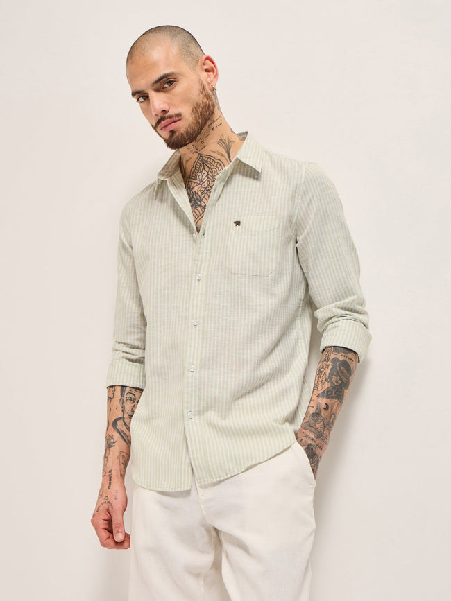 Men Green Casual Shirt