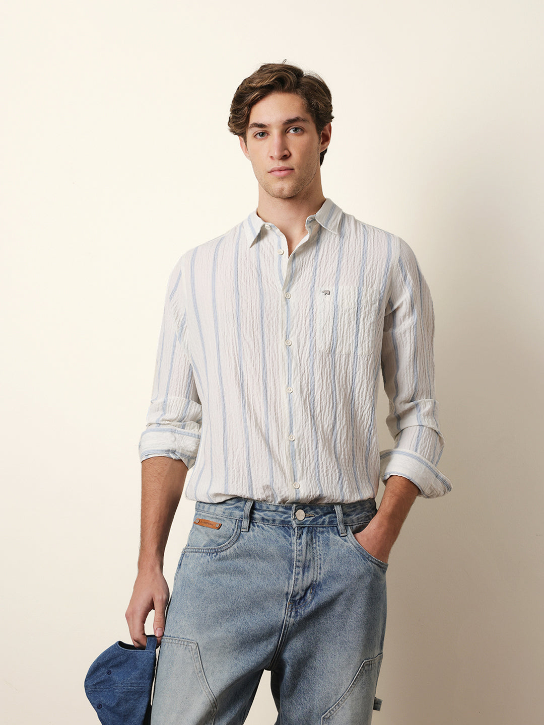 Men Striped Casual Full-Sleeve Shirt
