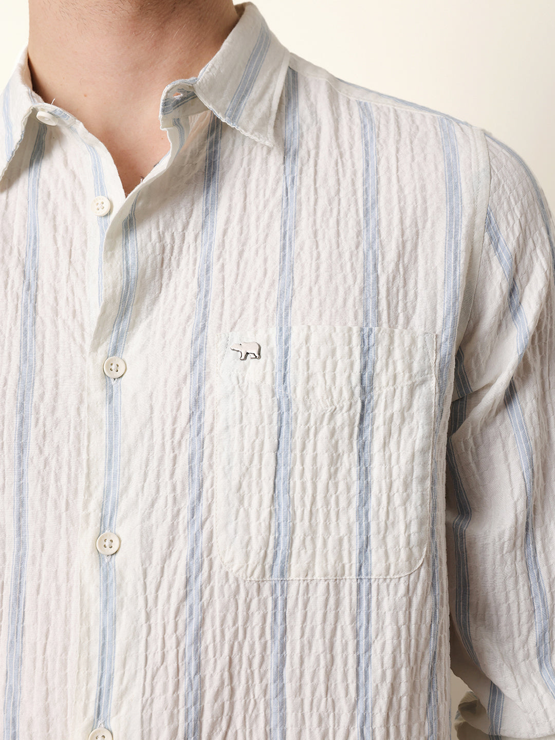 Men Striped Casual Full-Sleeve Shirt