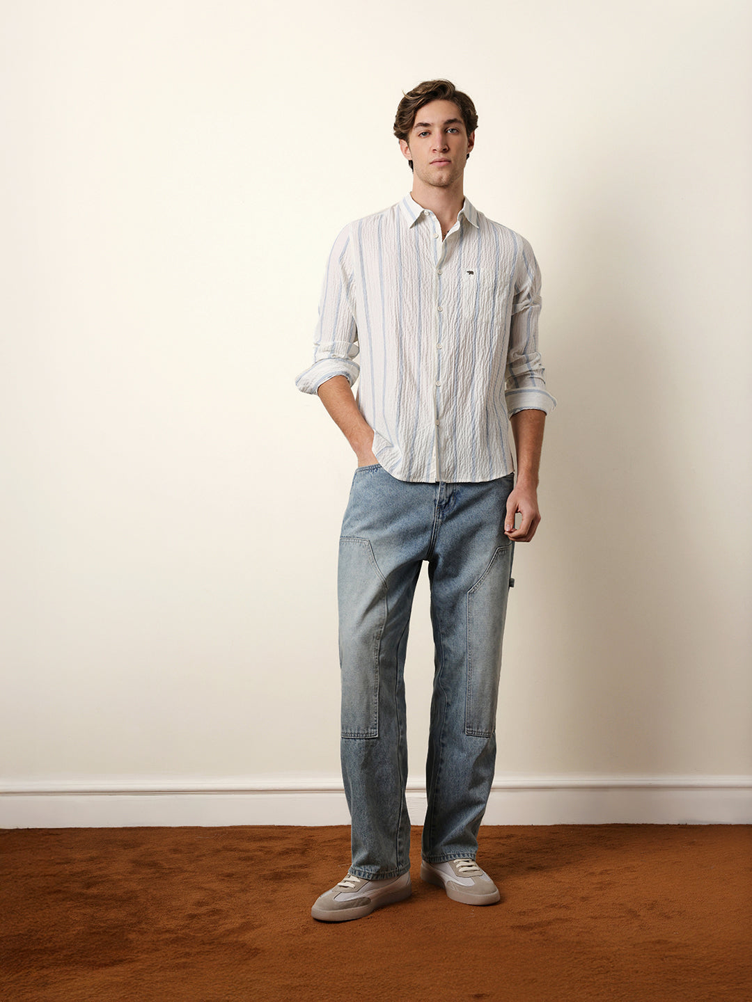 Men Striped Casual Full-Sleeve Shirt