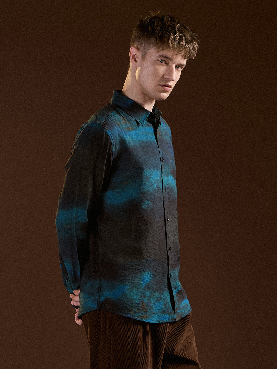Men Multi-Color Digital Print Slim Fit Casual Shirt