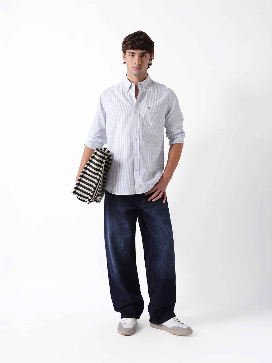 Men Grey Cotton Shirt