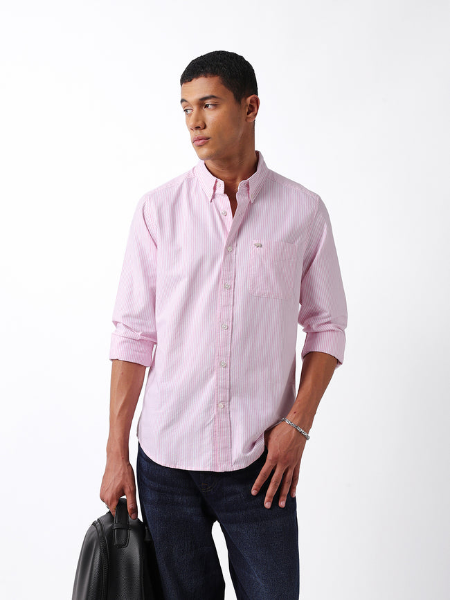 Men Pink Regular Fit Shirt