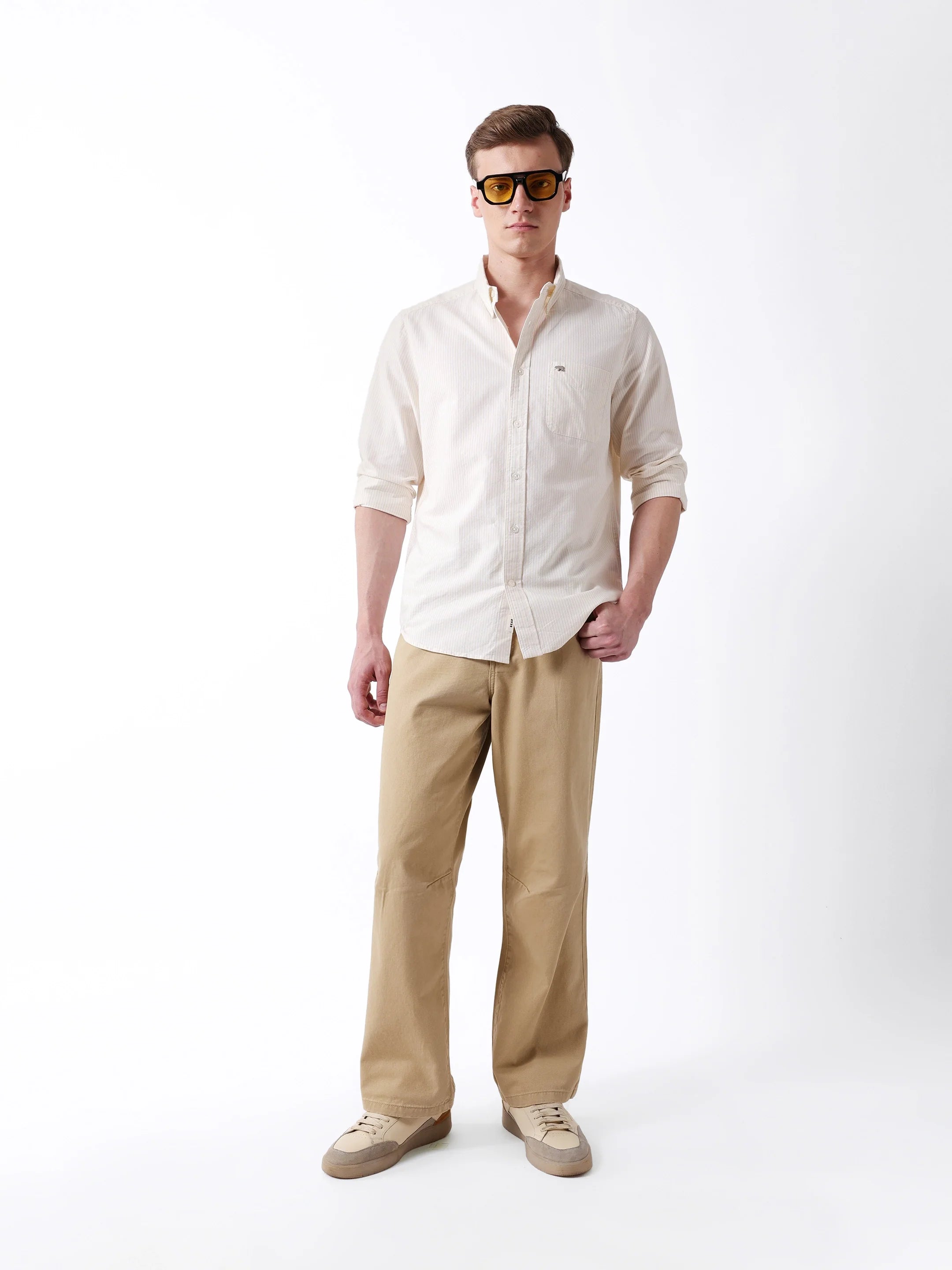 Men Yellow Casual Shirt