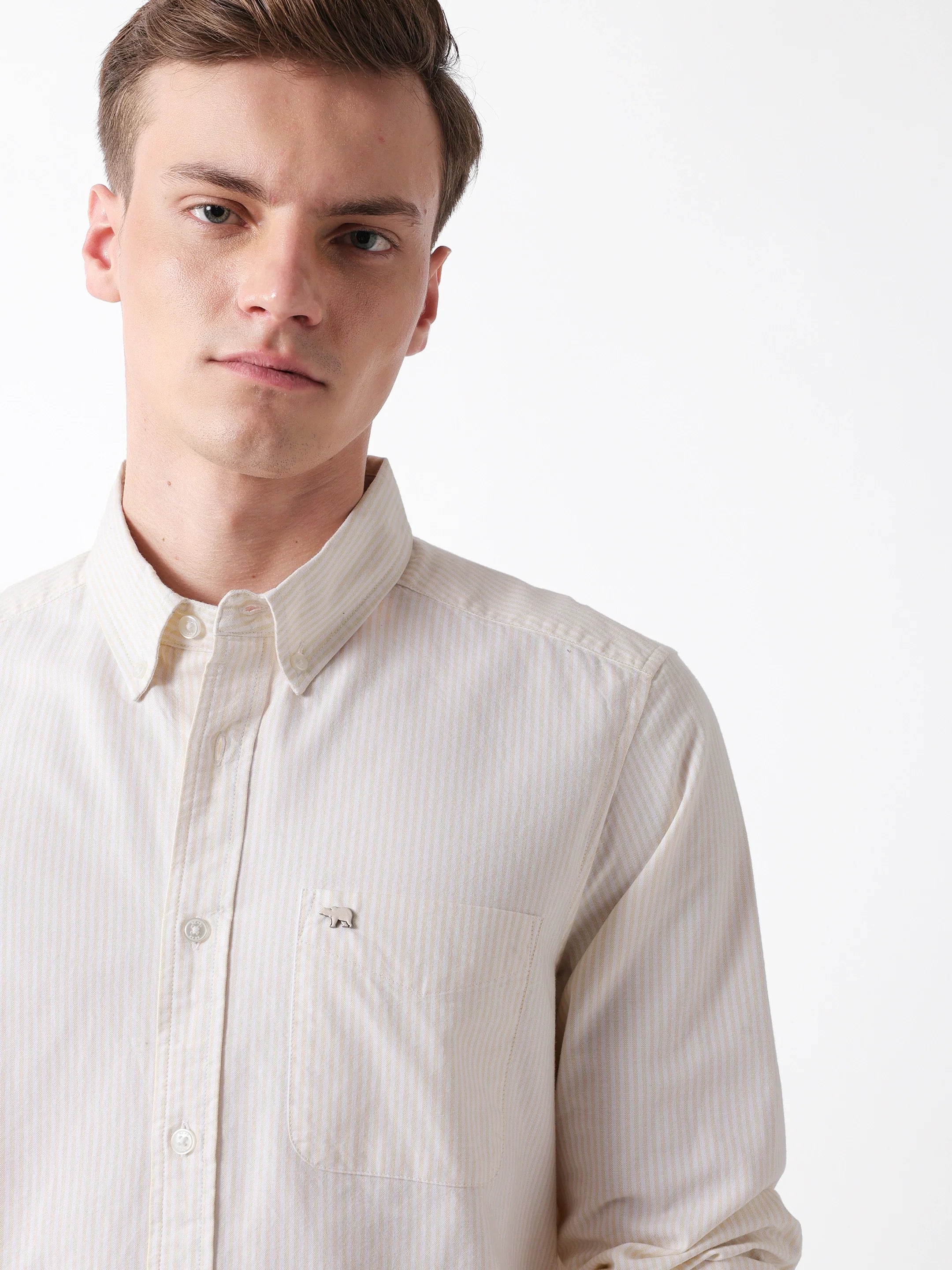 Men Yellow Casual Shirt