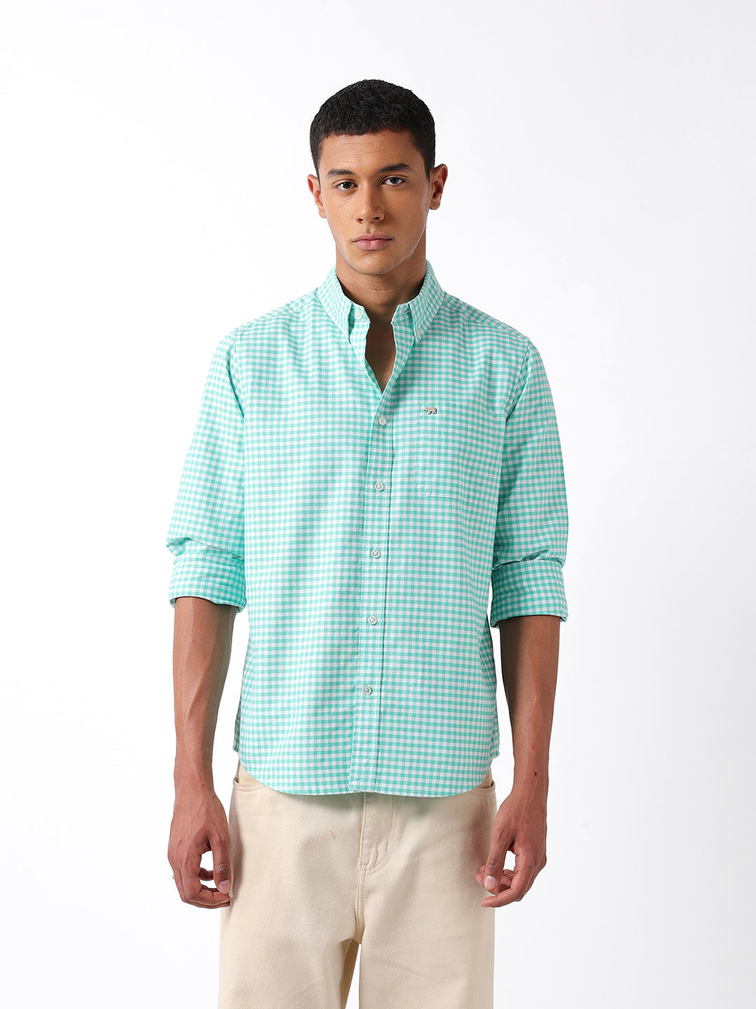 Men Green Regular Fit Shirt
