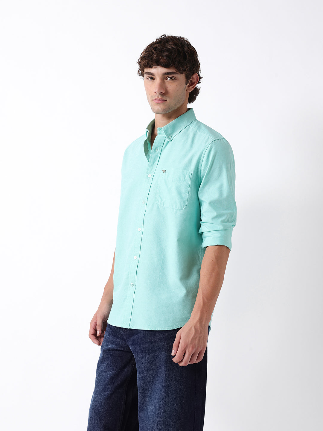 Men Green Oxford Cotton Shirt