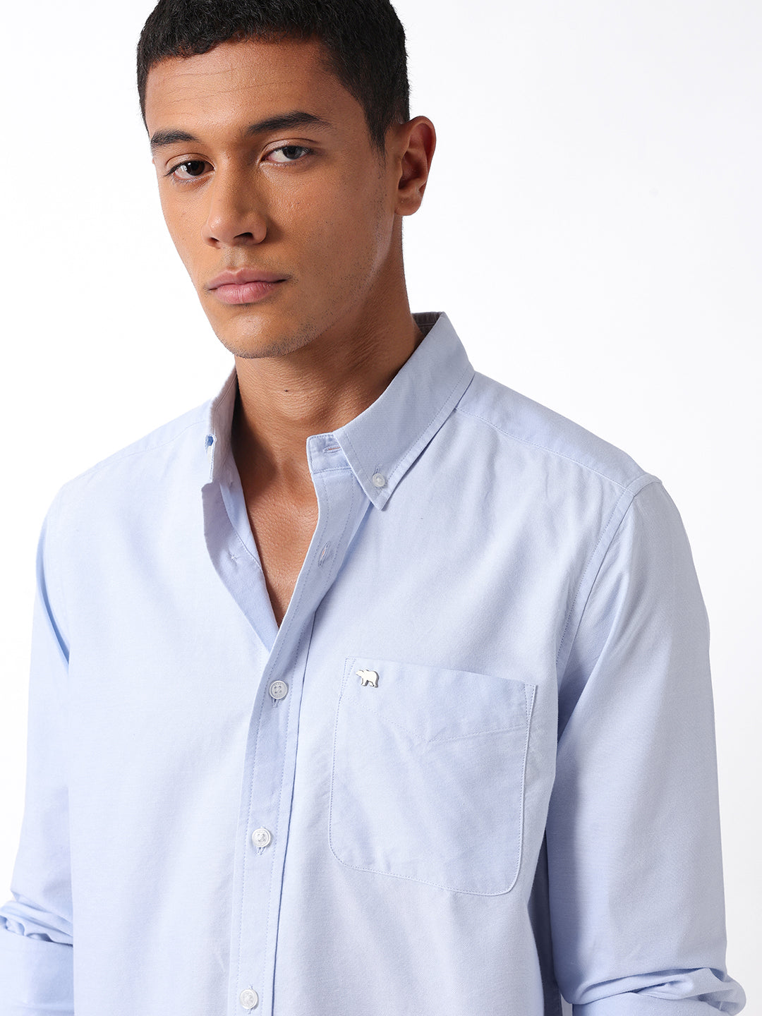 Men Blue Oxford Cotton Shirt