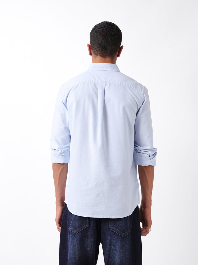 Men Blue Oxford Cotton Shirt