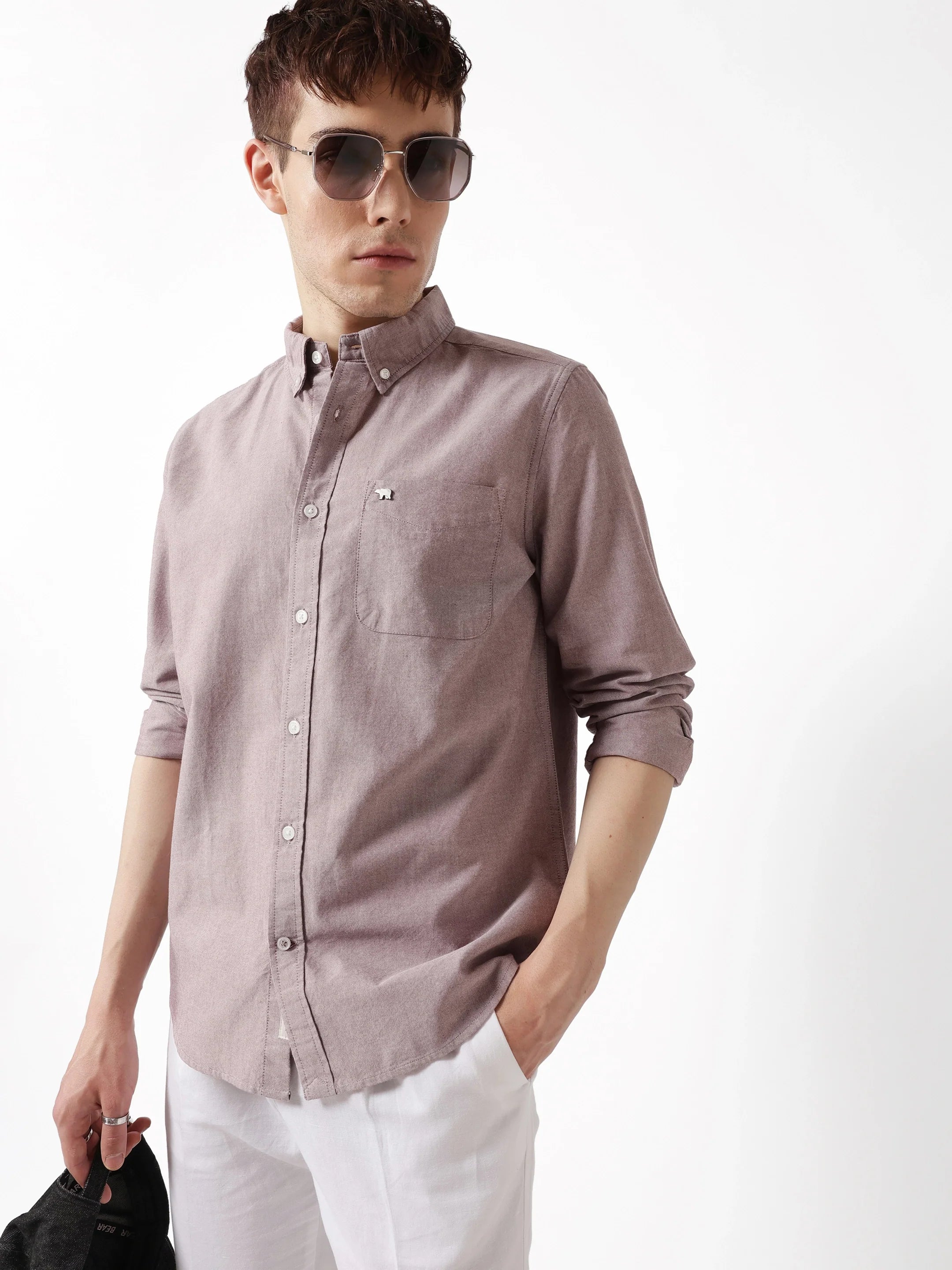 Men Maroon Casual Shirt