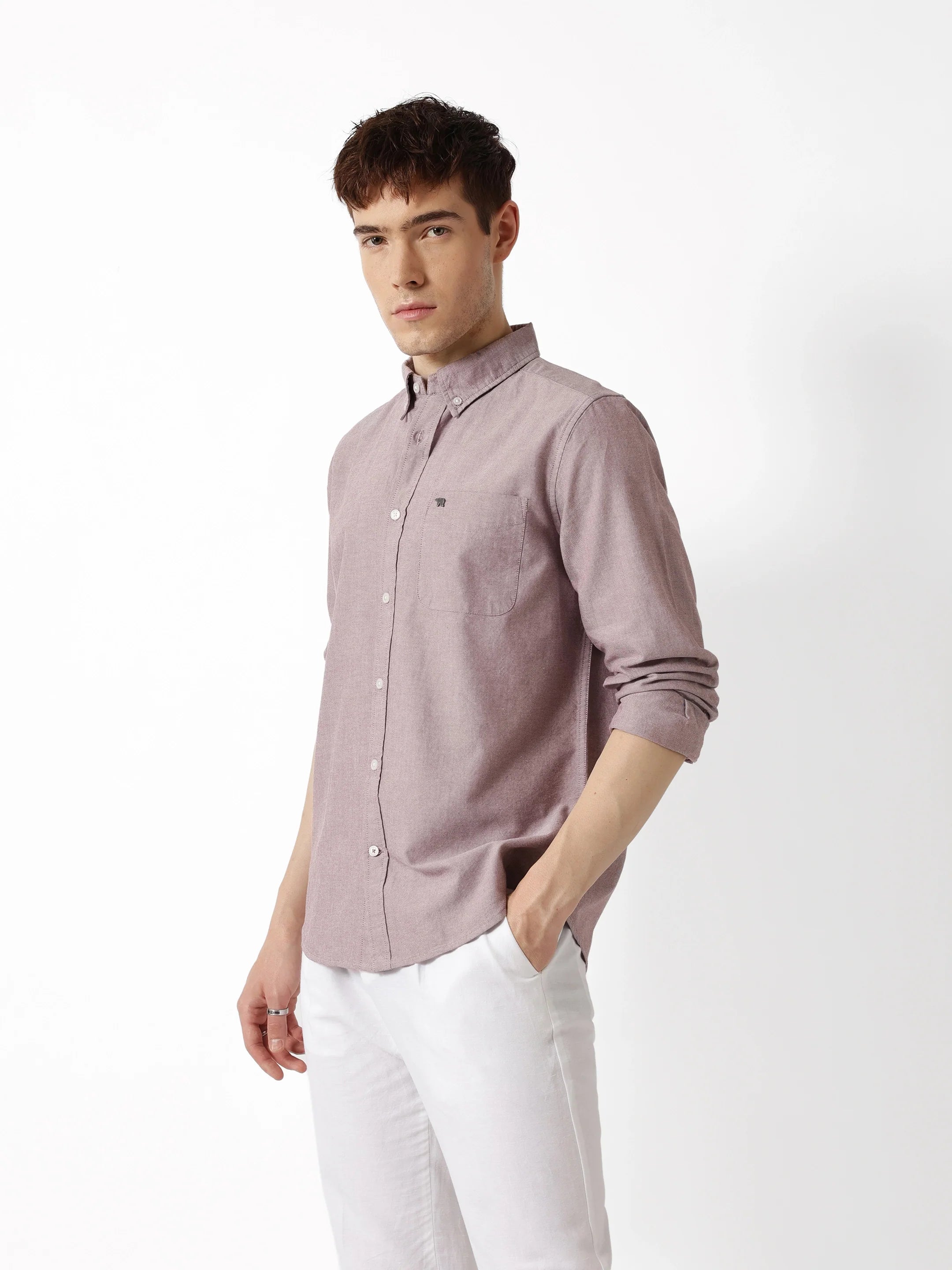 Men Maroon Casual Shirt
