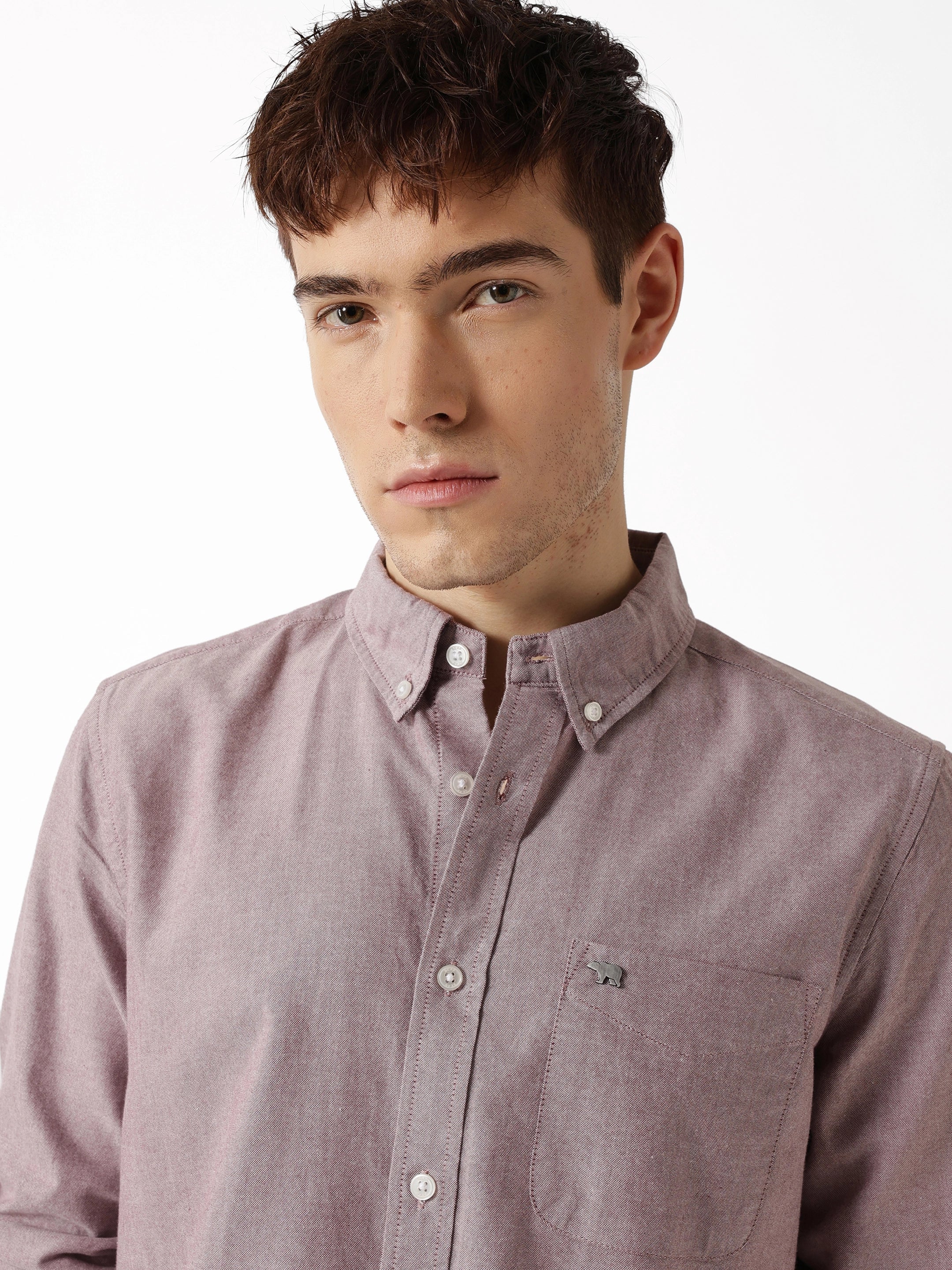 Men Maroon Casual Shirt