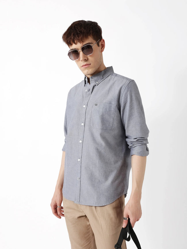 Men Navy Casual Shirt