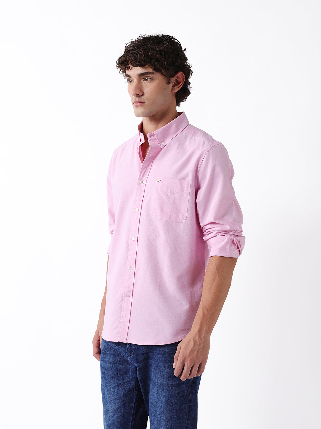 Men Pink Cotton Shirt