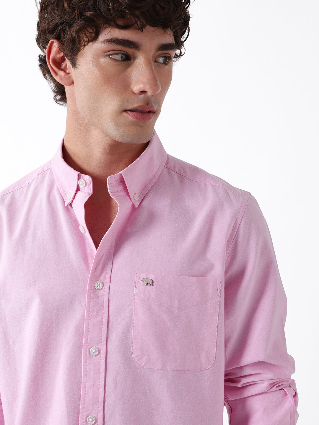 Men Pink Cotton Shirt