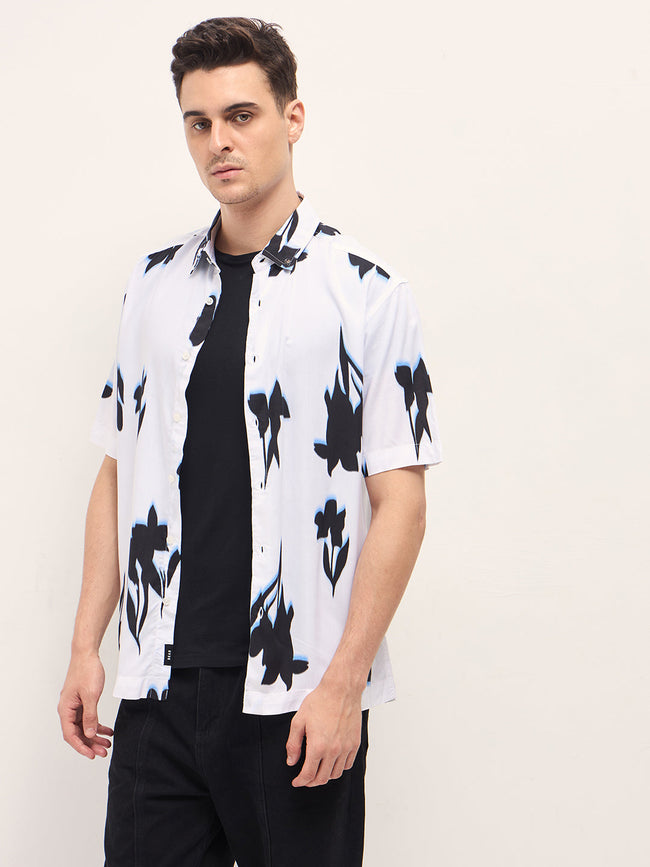 Men Multi-Color Abstract Digital Print Relax Fit Casual Shirt