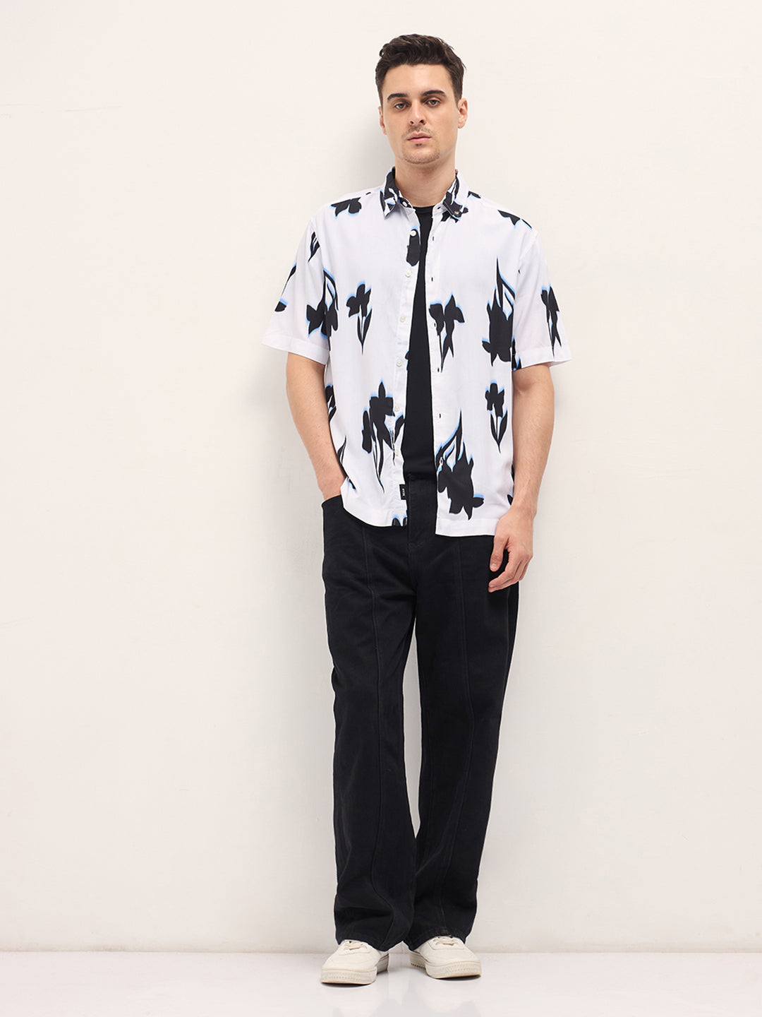Men Multi-Color Abstract Digital Print Relax Fit Casual Shirt