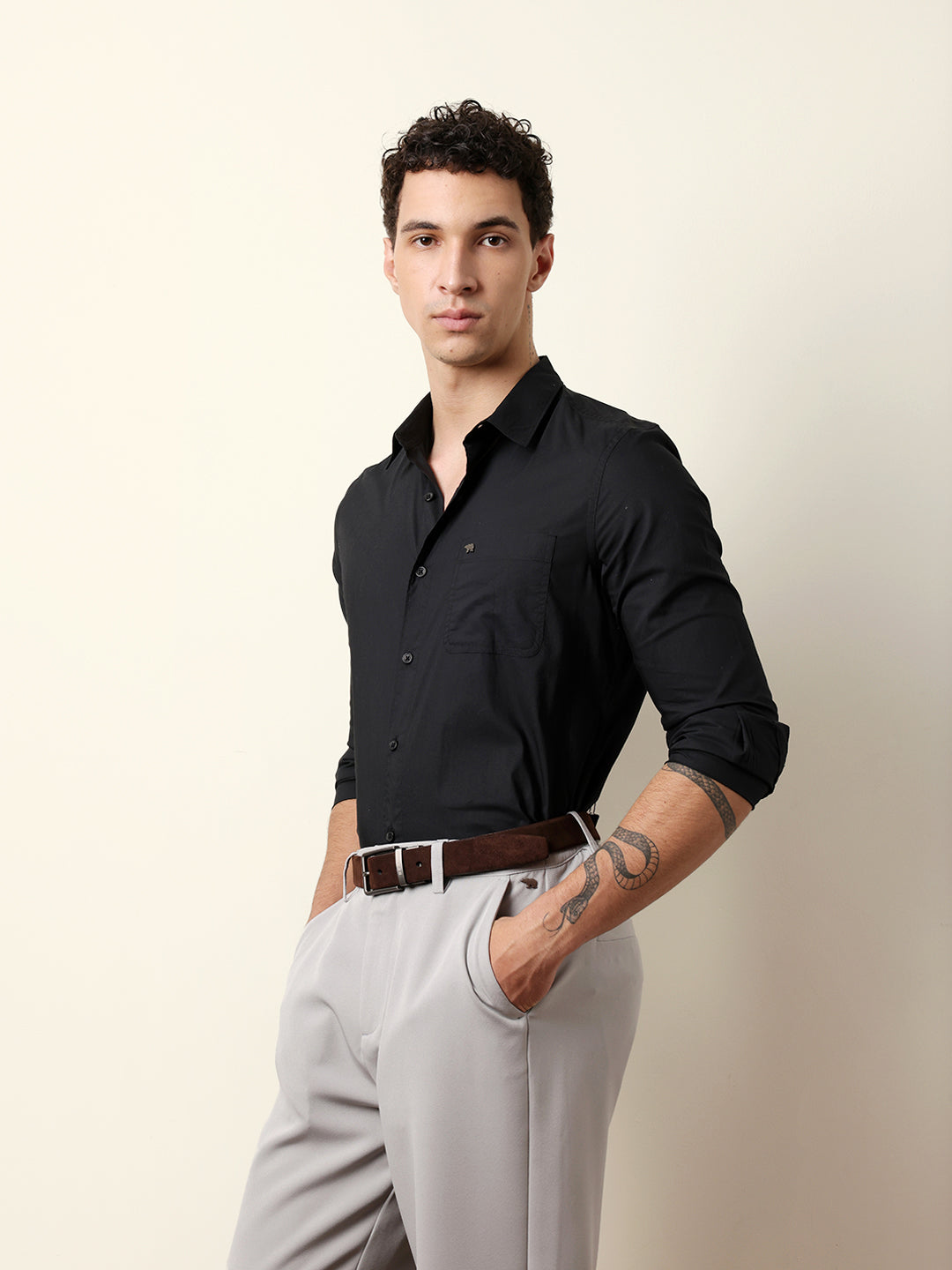 Men Black Casual Shirt