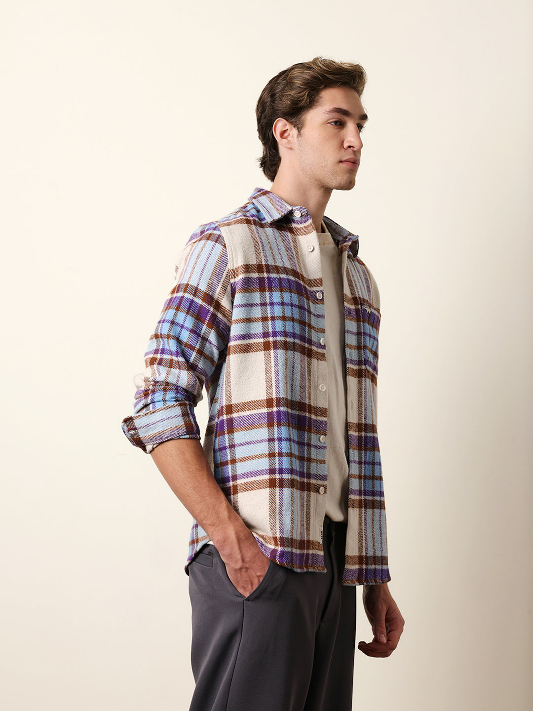 Men Checked Casual Full-Sleeve Shirt