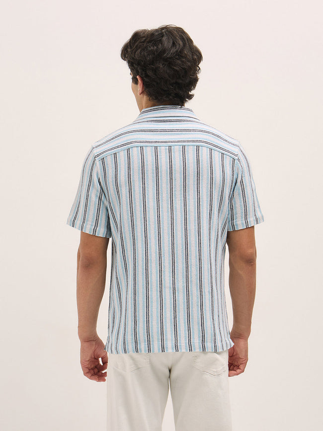 Men Multi-Color Stripe Regular Fit Casual Shirt