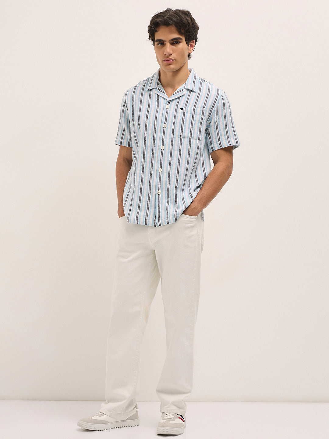 Men Multi-Color Stripe Regular Fit Casual Shirt