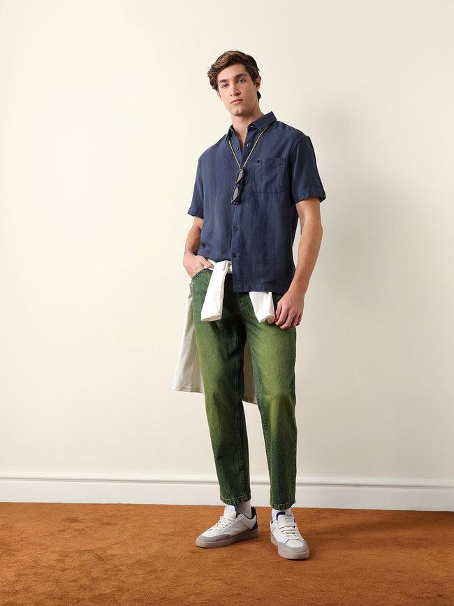 Men Half Sleeve Solid Shirt