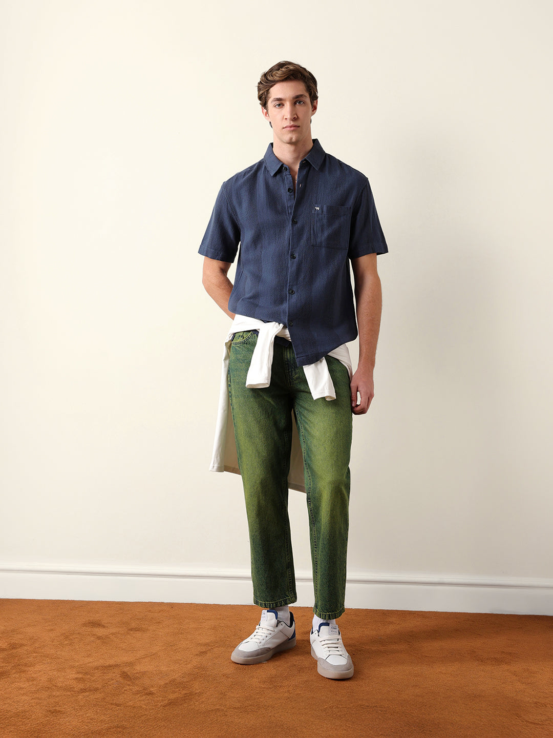 Men Half Sleeve Solid Shirt
