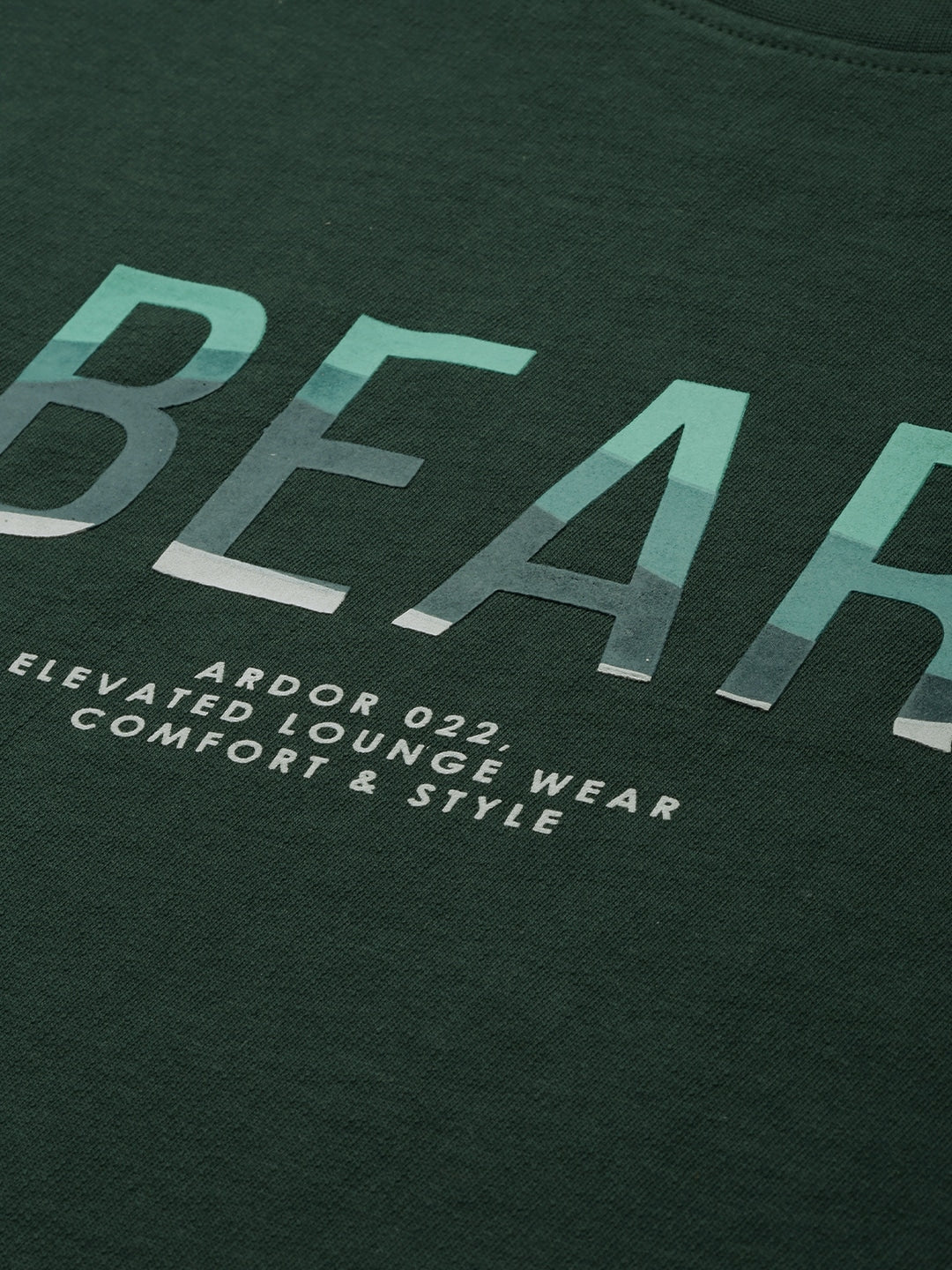 Men Ardor Edition Green Slim Fit Printed Pure Cotton Sweatshirt