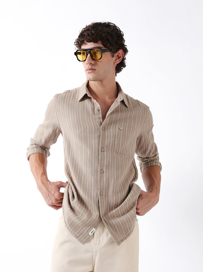 Men Beige Casual Shirt