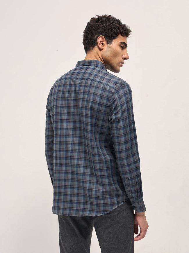 Men Multi-Color Checked Tailored Fit Formal Shirt