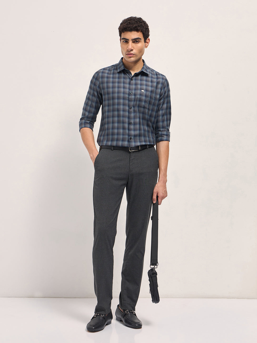 Men Multi-Color Checked Tailored Fit Formal Shirt