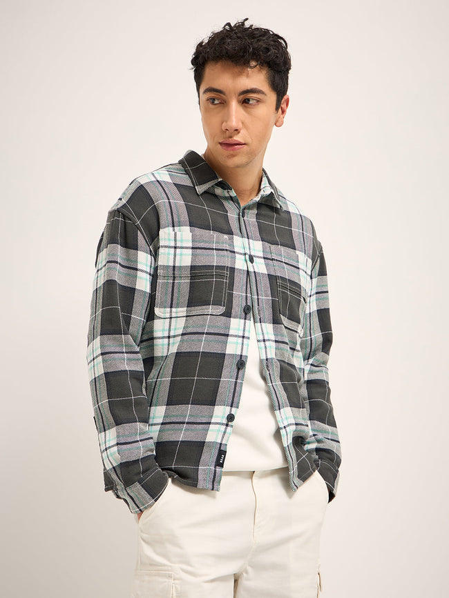 Men Multi-Color Checked Relaxed Fit Shacket