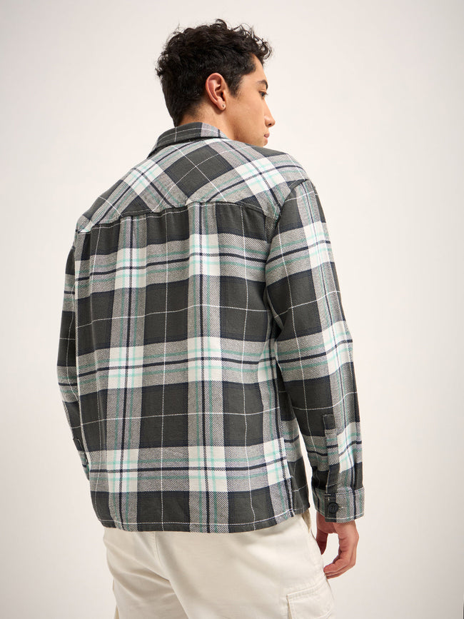 Men Multi-Color Checked Relaxed Fit Shacket