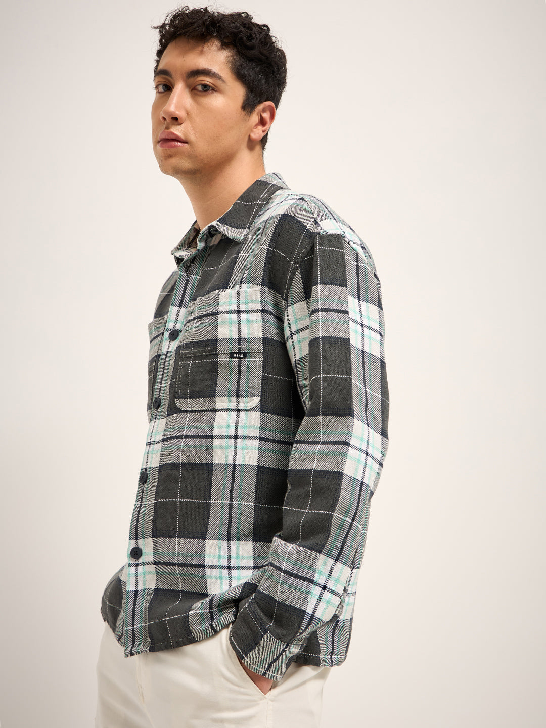 Men Multi-Color Checked Relaxed Fit Shacket