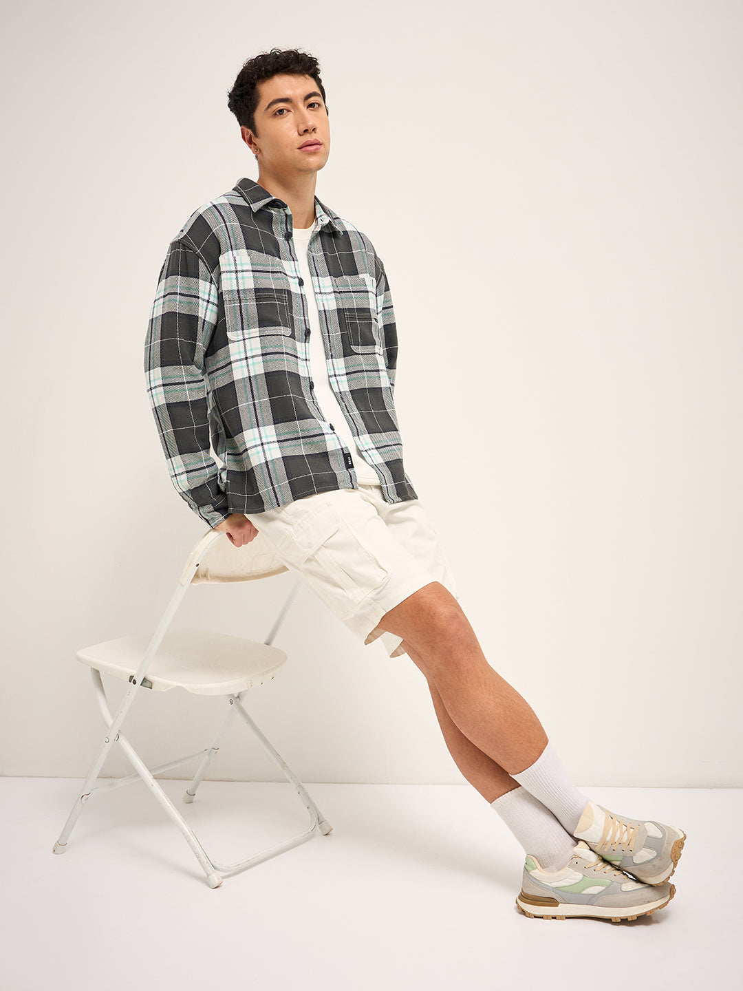 Men Multi-Color Checked Relaxed Fit Shacket