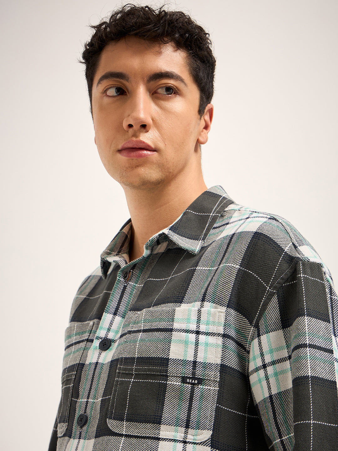 Men Multi-Color Checked Relaxed Fit Shacket
