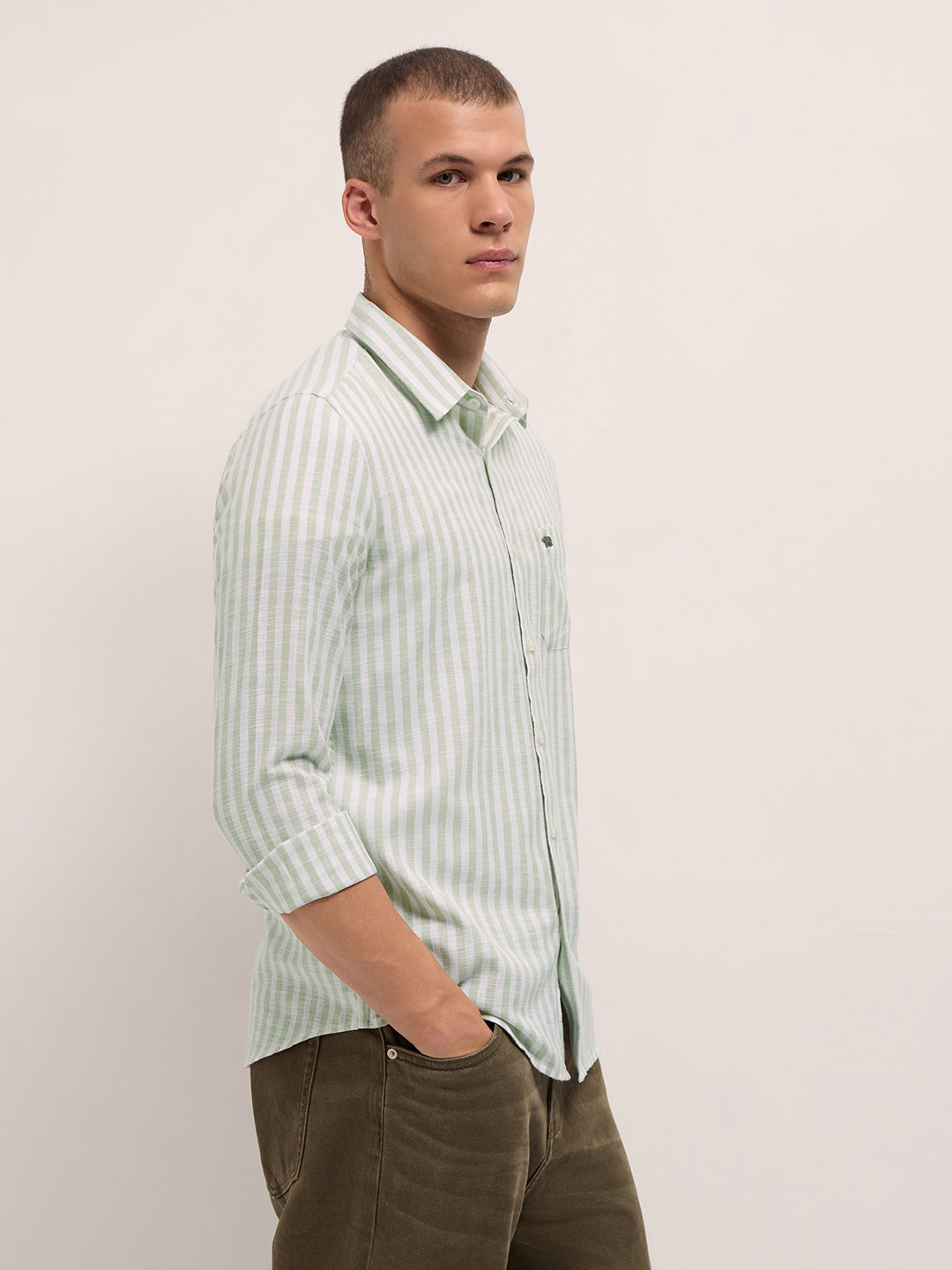 Men Green Casual Shirt