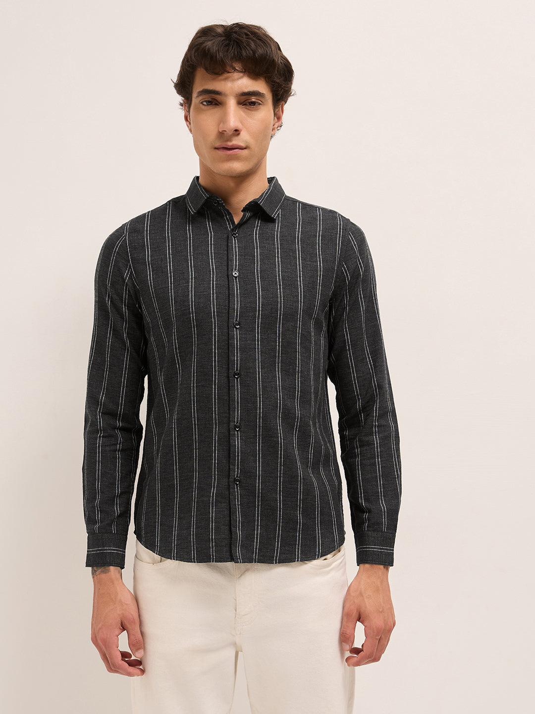Men Woven Striped Casual Shirt
