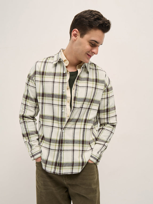 Men Multi-Color Checkered Relax Fit Overshirt